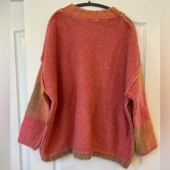 NWT Free People Domino Alpaca Pullover Sweater - Prairie Sunset Combo - Picture 6 of 16